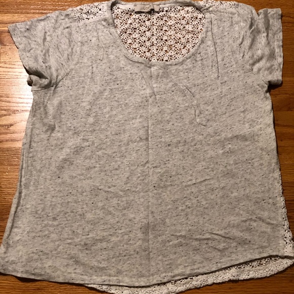 LOFT Tops - Gray T-shirt with patterned back